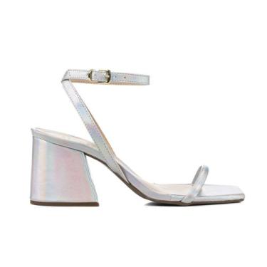 Imagem de Sandália Feminina Moda Ofelia Salto Medio Grosso Bloco 7 cm Moderna - 