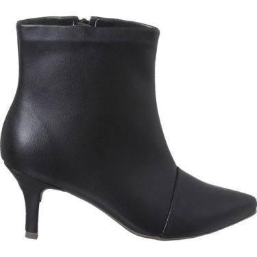 Imagem de Bota Feminina Bico Fino Cano Curto Salto Confortável Novo - Fashionei,