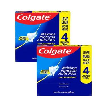 Imagem de Kit 2 Pack Creme Dental Colgate Máxima Proteção Anticáries 90g 4un Cad