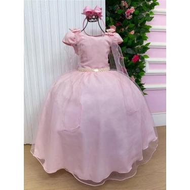 Imagem de Vestido de Festa Infantil Rosa Bebe Daminha Menina para Meninas - Fabu