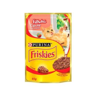 Imagem de Ração Úmida para Gato Filhote Sachê - Friskies Carne ao Molho 85g, Car