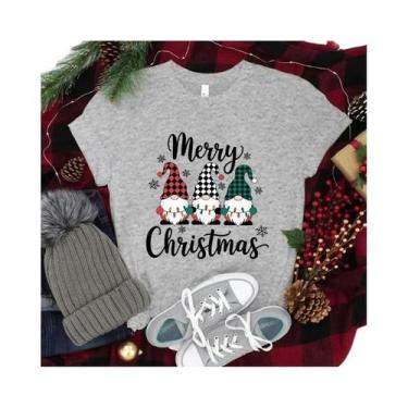 Imagem de Camiseta Feminina Com Estampa De Gnomo De Natal Harajuku Kawaii Y2K Fa
