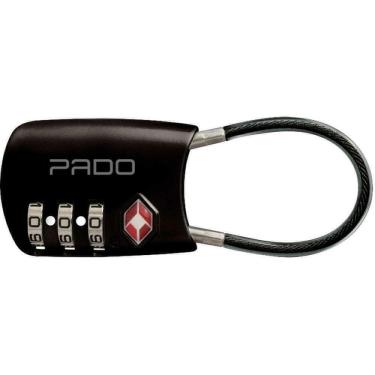 Imagem de Cadeado c/Segredo Haste Flexível 3 Segredos Preto - Pado