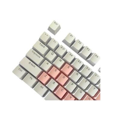 Imagem de Kit Keycaps PBT Double Shot - Rosa e Branco