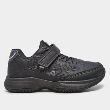 Imagem de Tênis Infantil Fila Lugano 7.0 Vlc, Preto, Grafite, 28