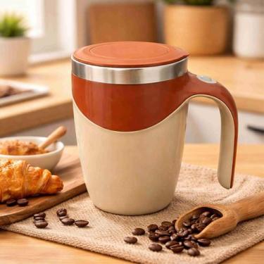 Imagem de Caneca Mixer 380ml em Aço a pilha Mistura com Botão Multiuso - Dexin