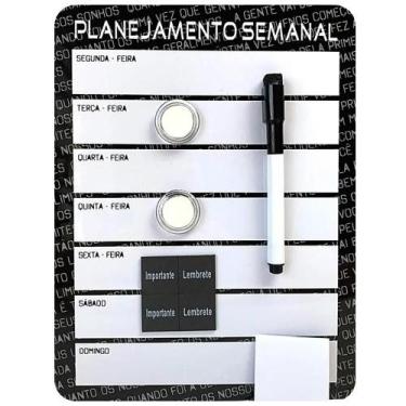 Imagem de Lousa Magnética 21,5x28cm Planejamento Mensal com 4 Peças - REAL