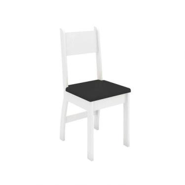 Imagem de Conjunto 2 Cadeiras Milano Branco Com Preto - POLIMAN MÓVEIS