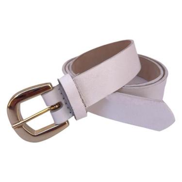 Imagem de Cinto Feminino Fino Country Couro Legítimo - RIJEERO, Branco, GG