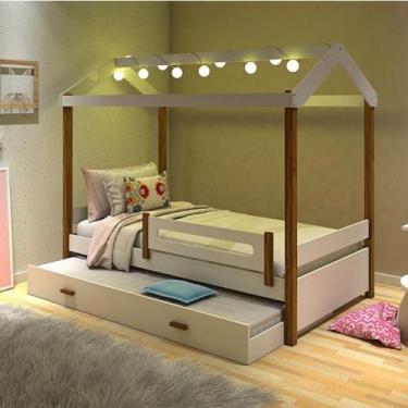 Imagem de Cama Solteiro Eliz Branca Com Luzes E Auxiliar Divaloto - DIVALOTO MÓV