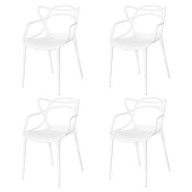 Imagem de Conjunto 4 Cadeiras Allegra em Polipropileno Empilhável Sala Jantar - 