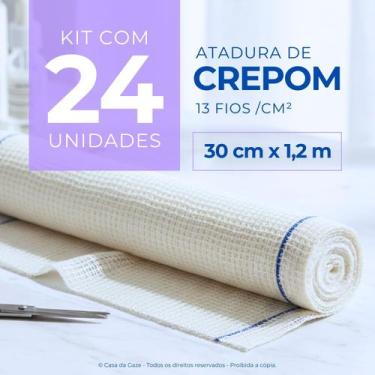 Imagem de Atadura Crepom Faixa Bandagem Elástica 30cmx1.2m Kit 24 Un - TEXMED