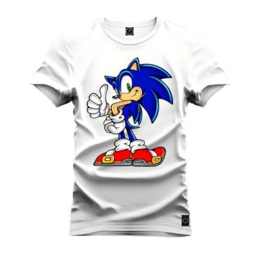 Imagem de Camiseta Plus Size Premium Estampada Sonic - Nexstar, Branco, G2