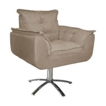 Imagem de Kit 2 Poltronas Decorativa Clínica Com Base Giratória de Metal Opala S