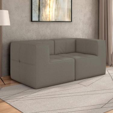 Imagem de Sofá Modulado Na Caixa 2 Lugares 154cm Espuma D33 Multimóveis CR45356 Bege Escuro