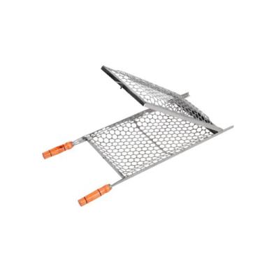 Imagem de Grelha Dupla p/ Costela e Peixe em Inox - Chapa Moeda ( 30 x 50 ). - A