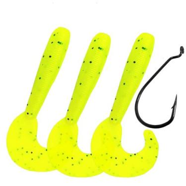 Imagem de Isca Artificial Soft Shad Grub Simples Criatura Kit 3pçs  - Matadeira,