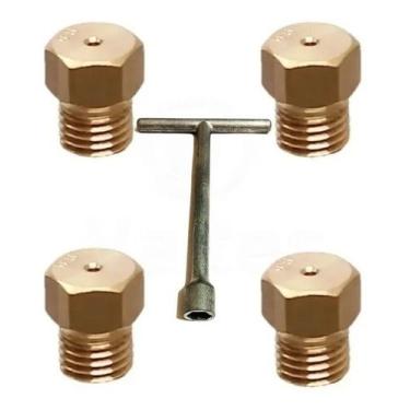 Imagem de Chave + 4 Bico Injetor Gicle Fogão Cooktop Fischer Glp