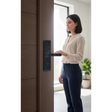 Imagem de Fechadura Digital Biometria Wi-Fi Smart - Segurança Total - Congratula