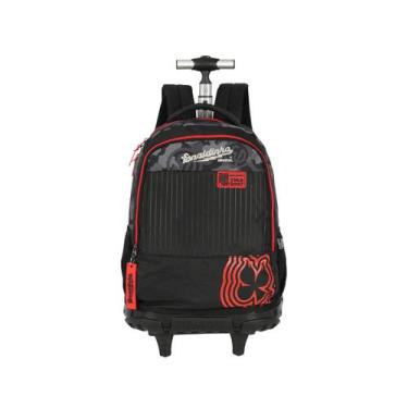 Imagem de Mochila Enaldinho de Rodinhas Escolar Passeio Viagem Juvenil, Preto