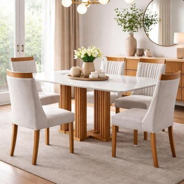 Imagem de Sala De Jantar 4 Cadeiras 1,20 X80 - Vênus - Domus Móveis
