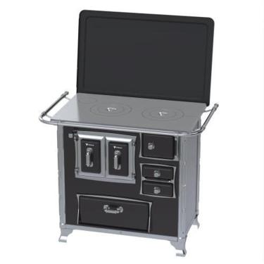 Imagem de Fogão a Lenha Venax Gii N1 Preto com Forno Gii Gabinete com Tampa e Chapa Superior em F...