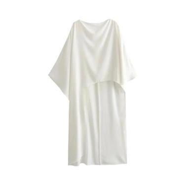 Imagem de Vestido Longo Assimétrico Estilo Capa Para Mulheres, Casual E Elegante