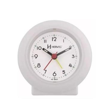 Imagem de Relógio Despertador Herweg 2611 021 Branco Fluorescente