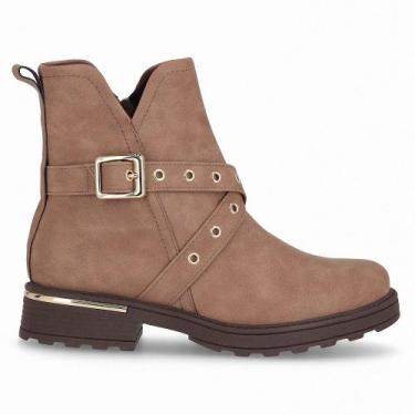 Imagem de Bota Feminina Cano Curto Salto Médio Piccadilly 735043, Marrom, Marrom
