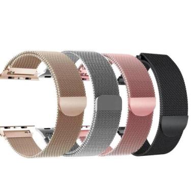 Imagem de Pulseira Milanesa Metal Aço 42mm 44mm 45mm 49mm - Watch, Champagne, 42