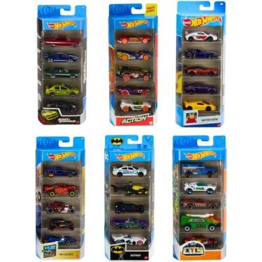 Imagem de Hot Wheels 1 Die-Cast Pack com 05 Carrinhos Sortido Mattel, Azul