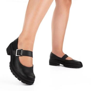 Imagem de Sapato Feminino Mississipi Tratorado Sapatilha Mary Jane Cor:PretoTama