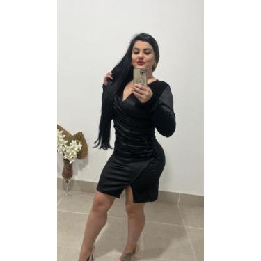 Imagem de Vestido com manga vestido de veludo vestido curto vestido de festa ves