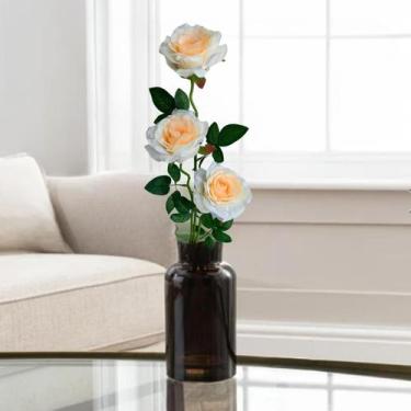 Imagem de Kit 5 Rosas Artificiais Flores Artificiais ótima qualidade para Decora