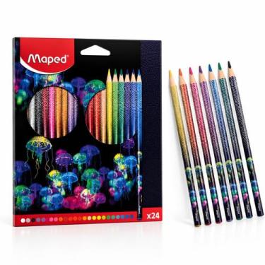 Imagem de Lápis De Colorir Triangular Com Estampa 24 Cores Maped