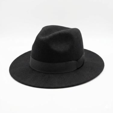 Imagem de Chapéu Fedora Gangster Aba Dura Clássico Casual Preto Tamanho Único Unissex