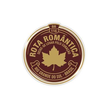 Imagem de Adesivo Resinado Rota Romantica BR 116 RS Brasil Alto Relevo 3D PVC Autocolante Preto Rota