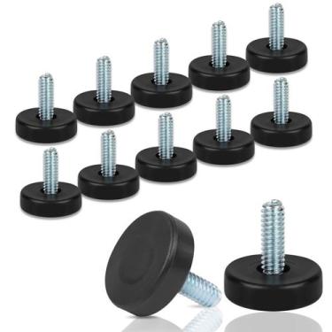 Imagem de Niveladores de pés para móveis COIDEA com rosca 1/4" - 12 peças