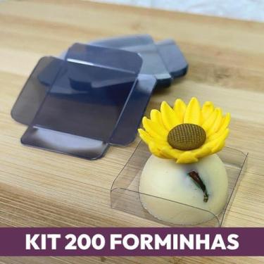 Imagem de Kit 200 Forminhas Base Transparente para Doce Aba Baixa (M11) - Crysta