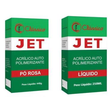 Imagem de Kit Resina Acrílica Auto Jet Pó Rosa 440g + 250ml Clássico
