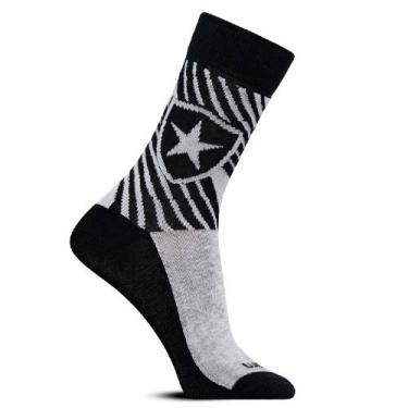 Imagem de Meia Rikam Casual Cano Médio Botafogo - Cinza/Preto, Cinza Claro / Pre
