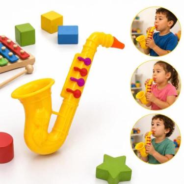 Imagem de Saxofone infantil brinquedo instrumento musical educativo jazz band cl
