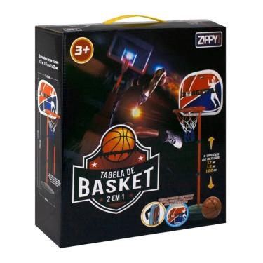 Imagem de Tabela de Basquete TB22PA 2 em 1 Ajustável em 3 Alturas com Estabilidade e Kit Completo Branco Zippy Toys