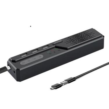 Imagem de Hub USB 3 em 1 Cykvis com alto-falante e microfone para PC e notebook