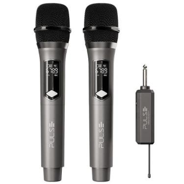 Imagem de Microfone sem Fio Duplo UHF SP801 para Karaokê e Igrejas com Display d