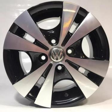 Imagem de Kit 4 Rodas Aro 13 4x100 Cata Vento VW Gol Saveiro Parati Cor Preto Di