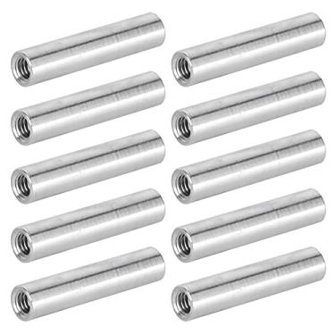Imagem de Separadores redondos, prendedores de espaçador de 6 mm de diâmetro externo de coluna de liga de alumínio 10 unidades para suporte estrutural para conexão de peças de trabalho(Comprimento 32 mm)