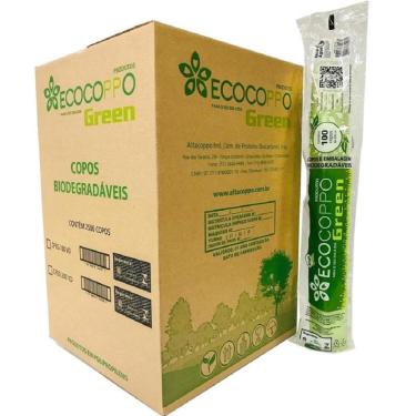 Imagem de Copo Plástico Biodegradável 200ml Transparente CX 2500 UN Ecocoppo Green