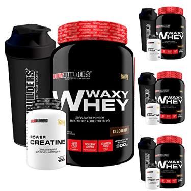 Imagem de Kit 4x Whey Protein 900g + 4x POWER Creatina 100g + 4x Coqueteleira - Bodybuilders Sabor Chocolate