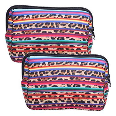 Imagem de RiToEasysports Bolsa de maquiagem, bolsa de cosméticos de neoprene, bolsa de maquiagem espaçosa necessaire organizadora portátil (nº 6)